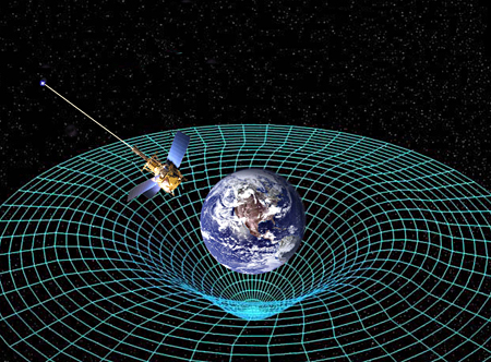 Der Mond dreht sich laut Einstein um die Raumzeitmulde der Erde
